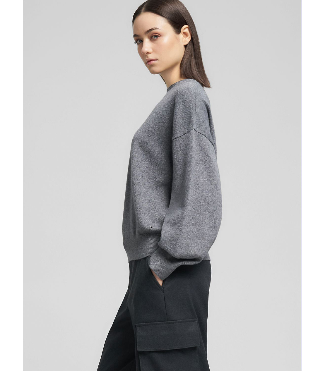 パフスリーブ クルーネックプルオーバー（セットアップ） 詳細画像 アイアングレー 4